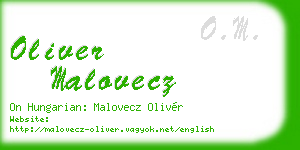 oliver malovecz business card